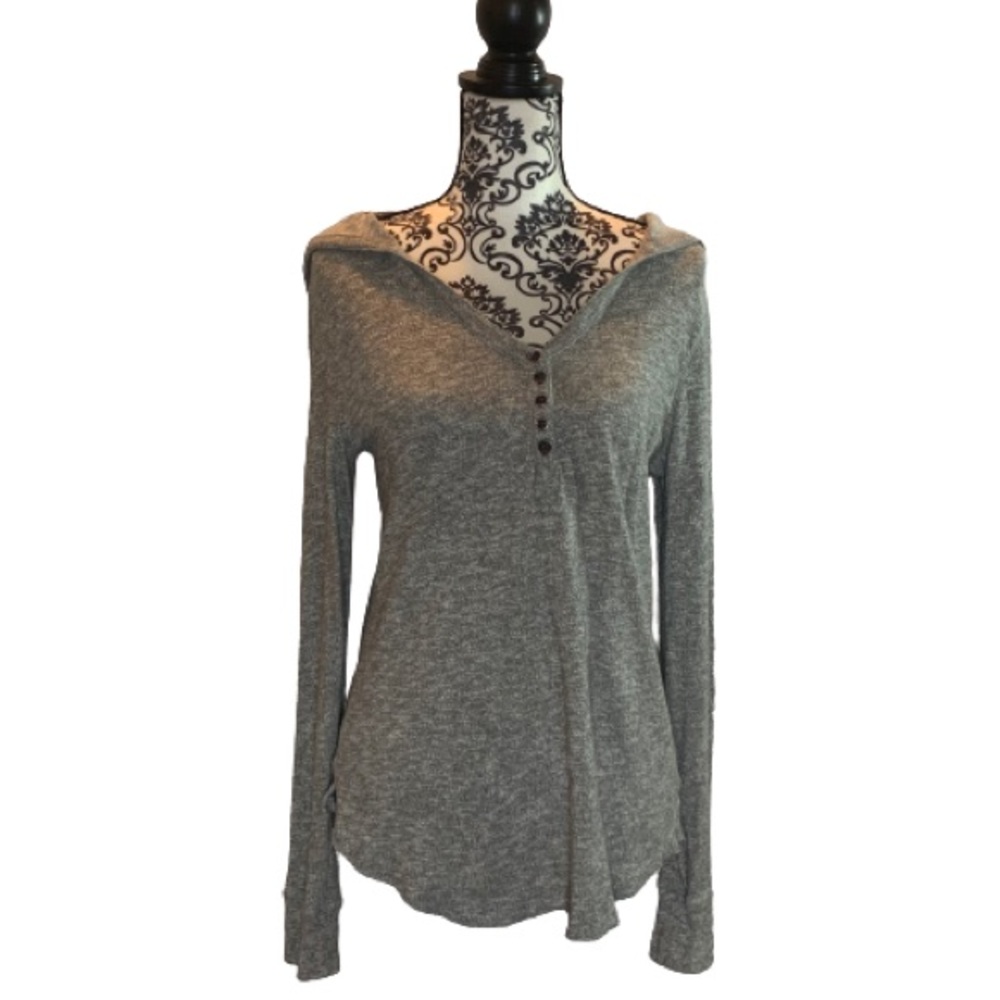 Gap Henley Hoodie Grey